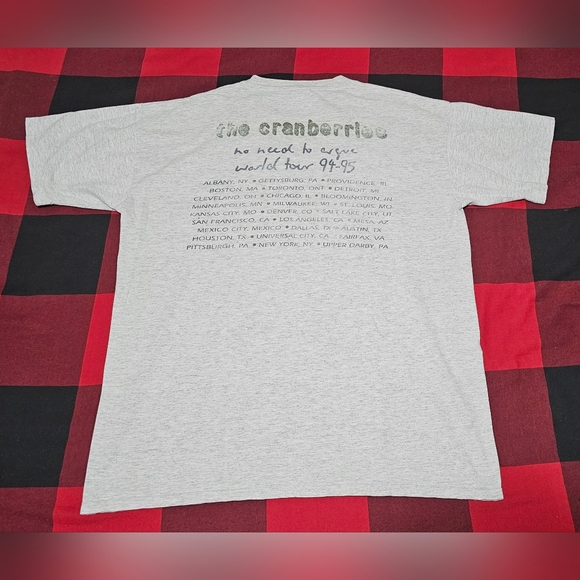 The Cranberries No Need to Argue World Tour 1994-95 Concert T-Shirt XL O'Riordan - Picture 2 of 11